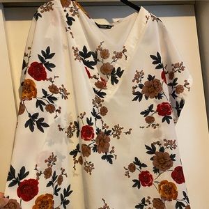 White floral blouse-Shein